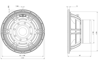 B&C 12SW115 Woofer 12" 4/8 Ohm – Terminali Faston