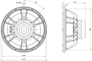 B&C 12BG76 Subwoofer 12" 8 Ohm - Terminali Faston