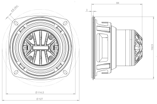 B&C 4CXN36 Coaxials 4" 8/16 Ohm - Terminali Faston