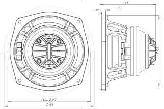 B&C 5CXN44 Coaxial 5" 8/16 Ohm - Terminali Faston