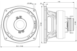 B&C 5FCX44 Coaxial 5" 8/16 Ohm - Terminali Faston