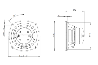 B&C 6HCX51 Coaxial 6" 8 Ohm - Terminali Faston