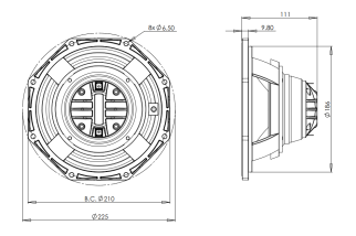 B&C 8CXN51 Coaxial 8" 8 Ohm - Terminali Faston