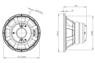 B&C 12CX32 Coaxial 12" 8 Ohm - Terminal Push Button
