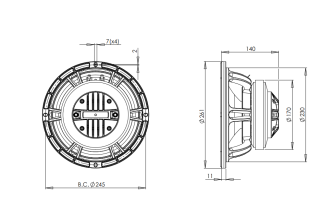 B&C 10FCX64 Coaxial 10"  8 Ohm - Terminali Faston