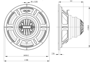 B&C 10CLX64 Coaxial 10" 8 Ohm - Terminali Faston