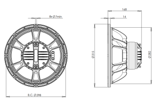 B&C 12CXN76 Coaxial 12" 8 Ohm - Terminali Push Button