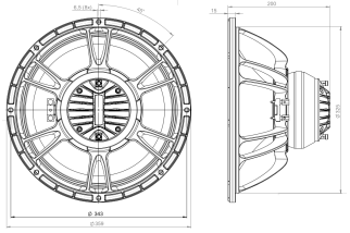 B&C 14CXN88 Coaxial 14" 8 Ohm - Terminali Faston