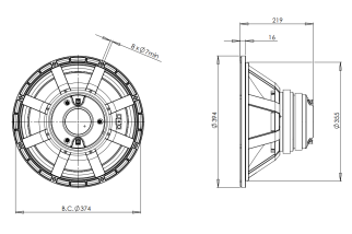 B&C 15CX40 Coaxial 15" 8 Ohm - Terminali Push Button
