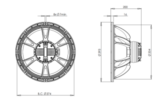 B&C 15HCX76 Coaxial 15" 8 Ohm - Terminali Push Button