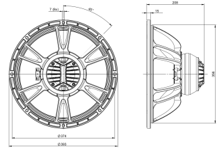 B&C 15CXN88 Coaxial 15" 8 Ohm - Terminali Faston