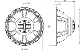 B&C 15FHX76 Coaxial 15" 8 Ohm - Terminali Faston
