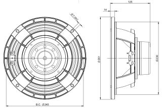 B&C 10MBX64 Midbass 10” 8/16 Ohm – Terminali Push Button