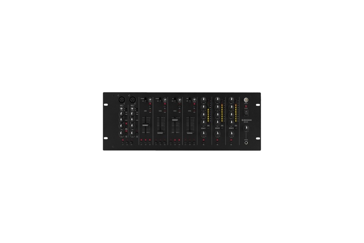 MONACOR MPX-4PA – Mixer PA a 3 Zone