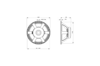 B&C Speakers 18PZW100 – Subwoofer 18" – 8 Ohm – Terminali Faston