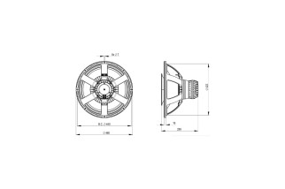 B&C Speakers 18HTX100 – Triaxiale 18" – 8 Ohm – Terminali Faston