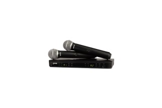 Shure BLX288E/PG58-H8E – Sistema Wireless UHF Doppio con 2 Microfoni Palmari PG58