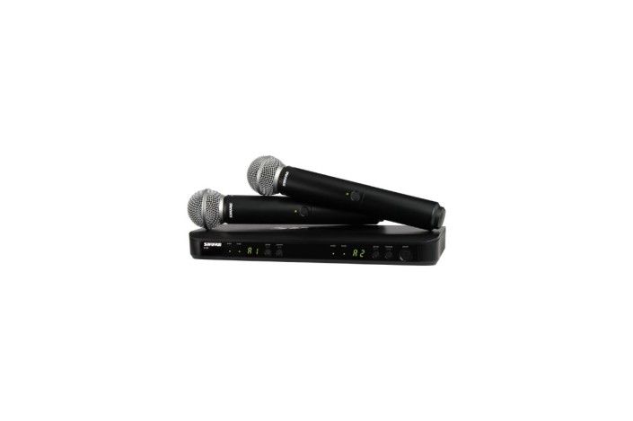 Shure BLX288E/SM58-M17 – Sistema Wireless UHF Doppio con 2 Microfoni Palmari SM58