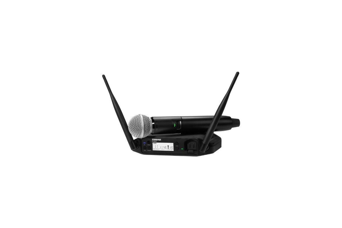 Shure GLXD24+/SM58 – Sistema Wireless Digitale Dual Band con Microfono Palmare SM58