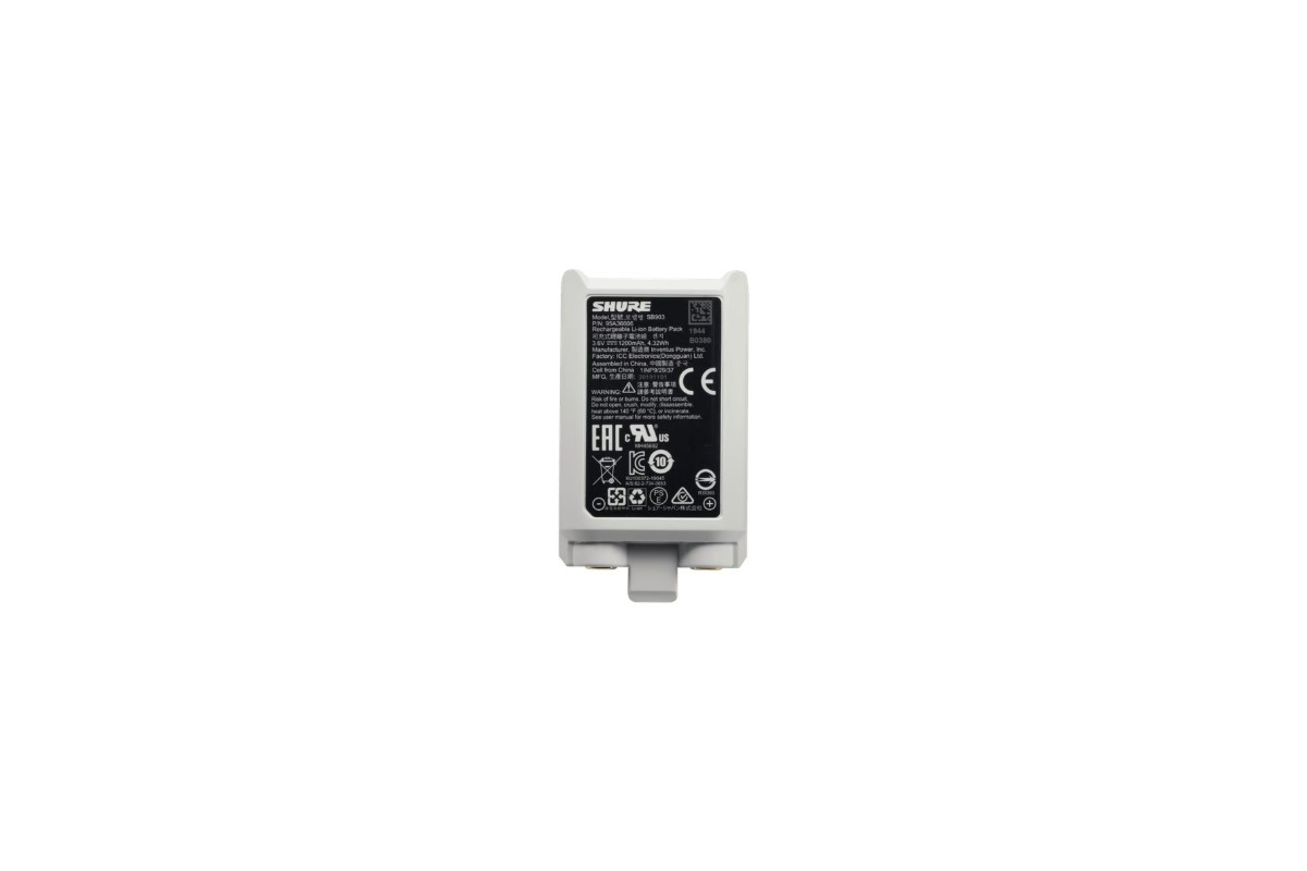 Shure SB903 – Batteria Ricaricabile agli Ioni di Litio per Trasmettitori Wireless SLX-D