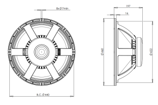 B&C 18PS100 Subwooofer 18" 4/8 Ohm – Terminali Push Button
