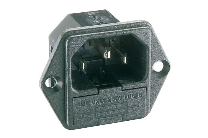 Spina rete tripolare da pannello con portafusibile alta qualità PX6010028 Omega