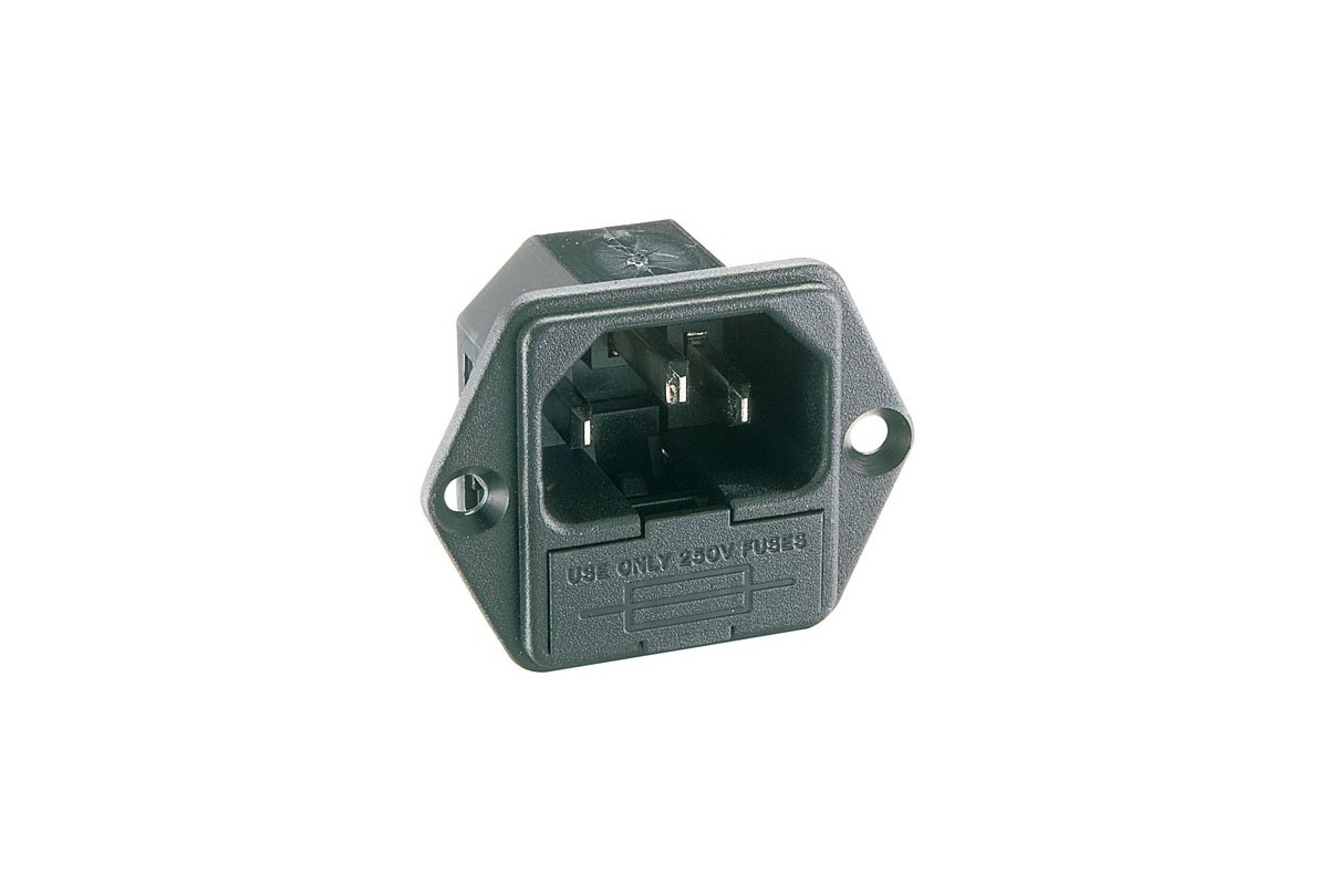 Spina rete tripolare da pannello con portafusibile alta qualità PX6010028 Omega