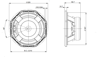 B&C 8BG51 Woofer 8" 8/16 Ohm – Terminali Faston