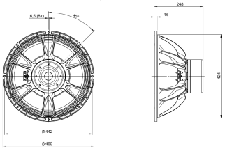 B&C 18DS115 Subwoofer 18" 4/8 Ohm – Terminali Faston