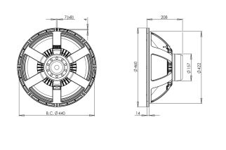 B&C 18NBX100 Subwoofer 18" 4/8 Ohm – Terminali Push Button