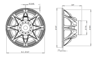 B&C 21IPAL Subwoofer 21" 1 Ohm - Terminali Faston