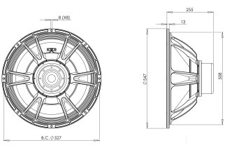 B&C 21DS115 Subwoofer 21" 4/8 Ohm – Terminali Push Button