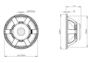 B&C 15PS76 Subwoofer 15" 4/8 Ohm – Terminali Faston