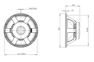 B&C 15PS100 Subwoofer 15" 4/8 Ohm – Terminali Push Button