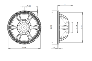 B&C 15NDL88 Woofer 15" 8 Ohm – Terminali Push Button