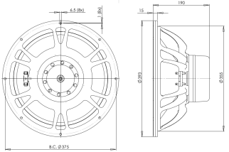 B&C 15DS100 Subwoofer 15" 4/8 Ohm – Terminali Push Button