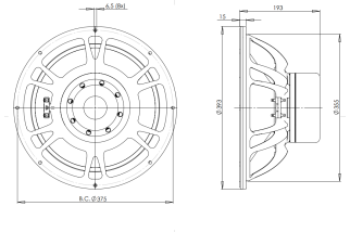 B&C 15SW115 Subwoofer 15" 4/8 Ohm – Terminali Faston