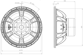 B&C 15DS115 Subwoofer 15" 4/8 Ohm – Terminali Faston
