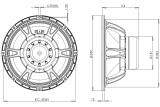 B&C 14NA100 Woofer 14" 8 Ohm - Terminali Faston