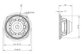 B&C 6NDL38 Woofer 6.5" 8/16 Ohm – Terminali Faston