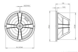B&C 10HPL64 Woofer 10” 4/8/16 Ohm – Terminali Faston