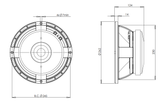 B&C 10MD26 Midbass 10” 8/16 Ohm – Terminali Faston