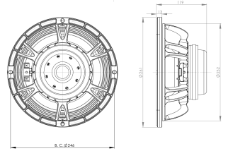 B&C 10NW76 Woofer 10” 8/16 Ohm – Terminali Push Button