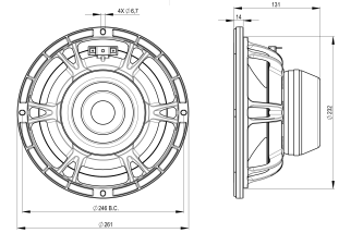 B&C 10BG76 Subwoofer 10” 8 Ohm – Terminali Faston