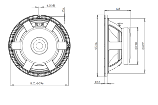 B&C 12MH32 Midbass 12" 8 Ohm - Terminali Push Button